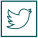 A twitter icon in a square on a white background.