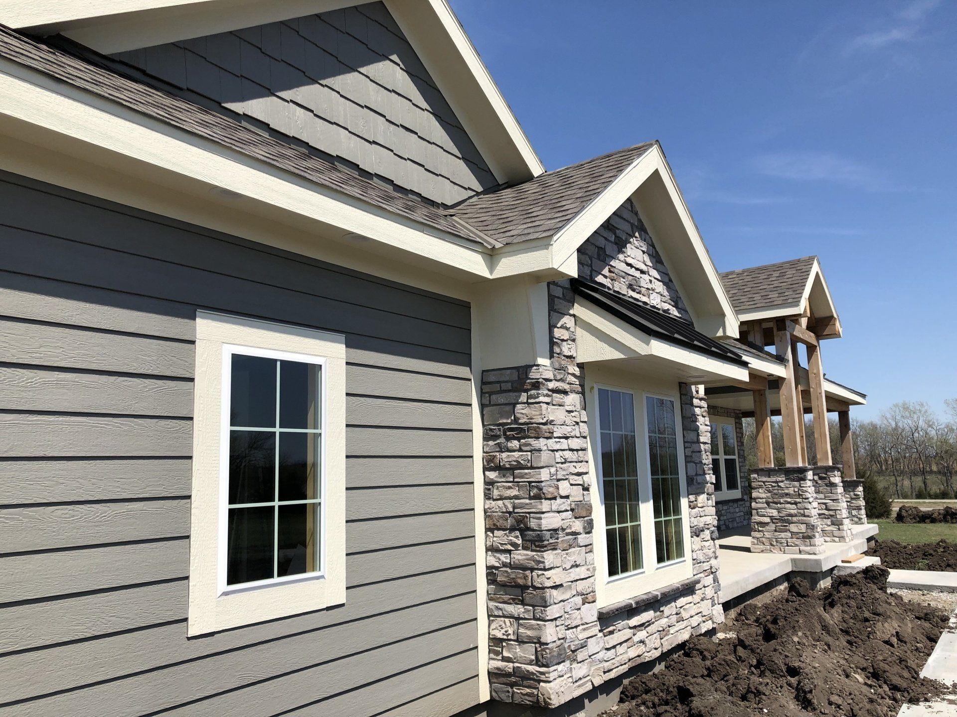 side view front of the house custom build 