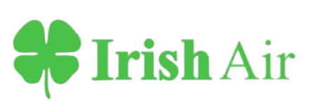 The logo for Irish Air has a green clover on it