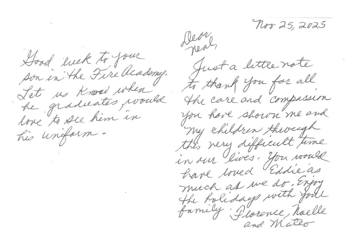 Handwritten note on white paper with a date at top and a flower doodle in the center.
