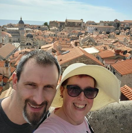 My husband and I in Dubrovnik, Croatia