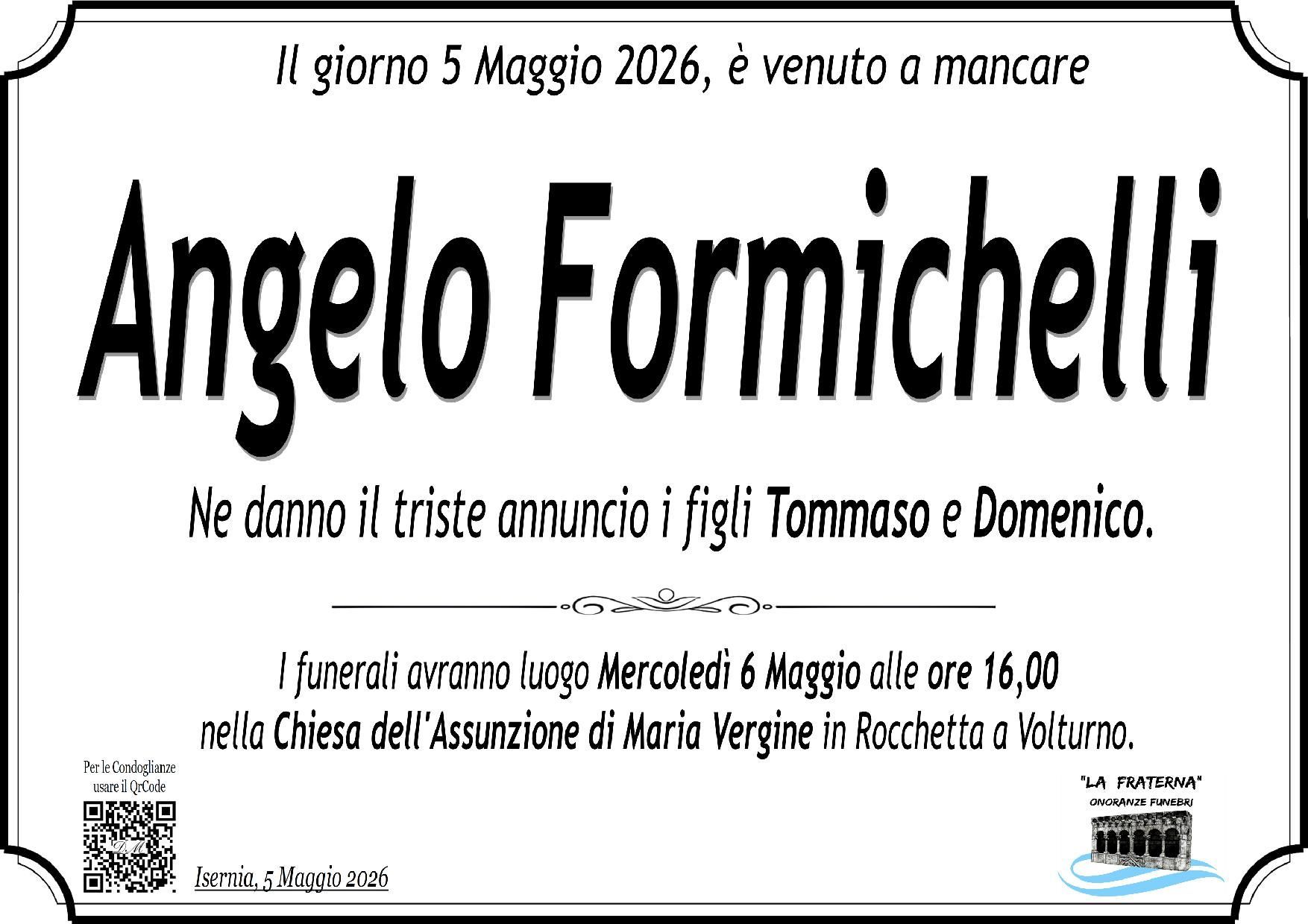 necrologio Angelo Formichelli