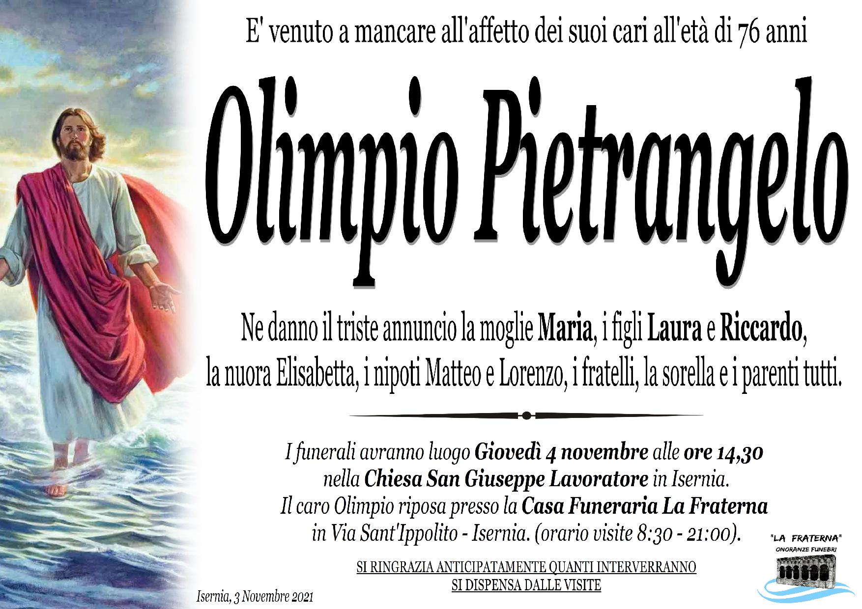 necrologio Olimpio Pietrangelo