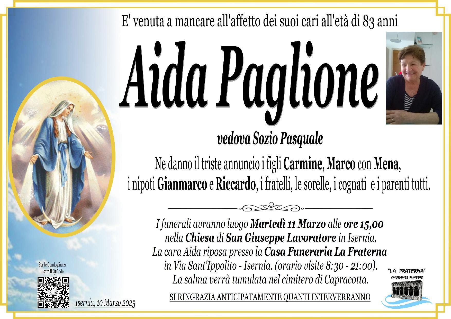 necrologio Aida Paglione