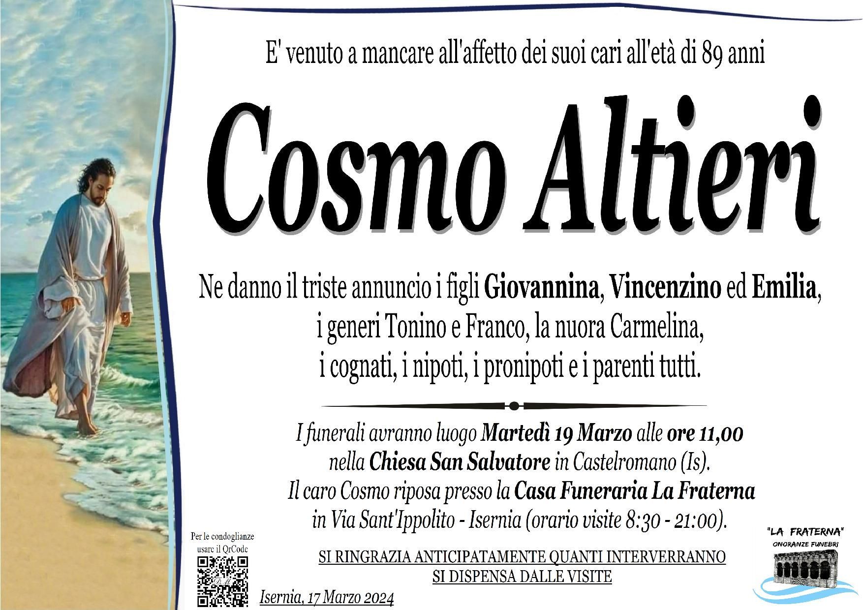 necrologio Cosmo Altieri