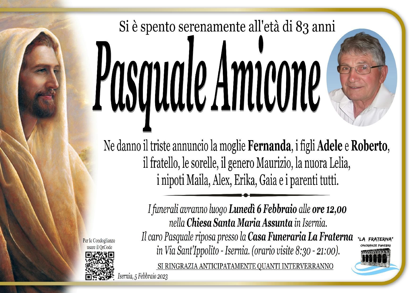 necrologio Pasquale Amicone