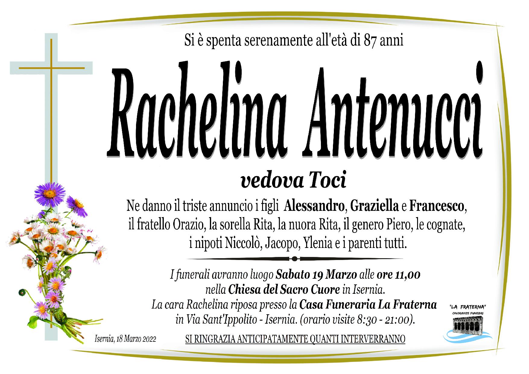 necrologio Rachelina Antenucci