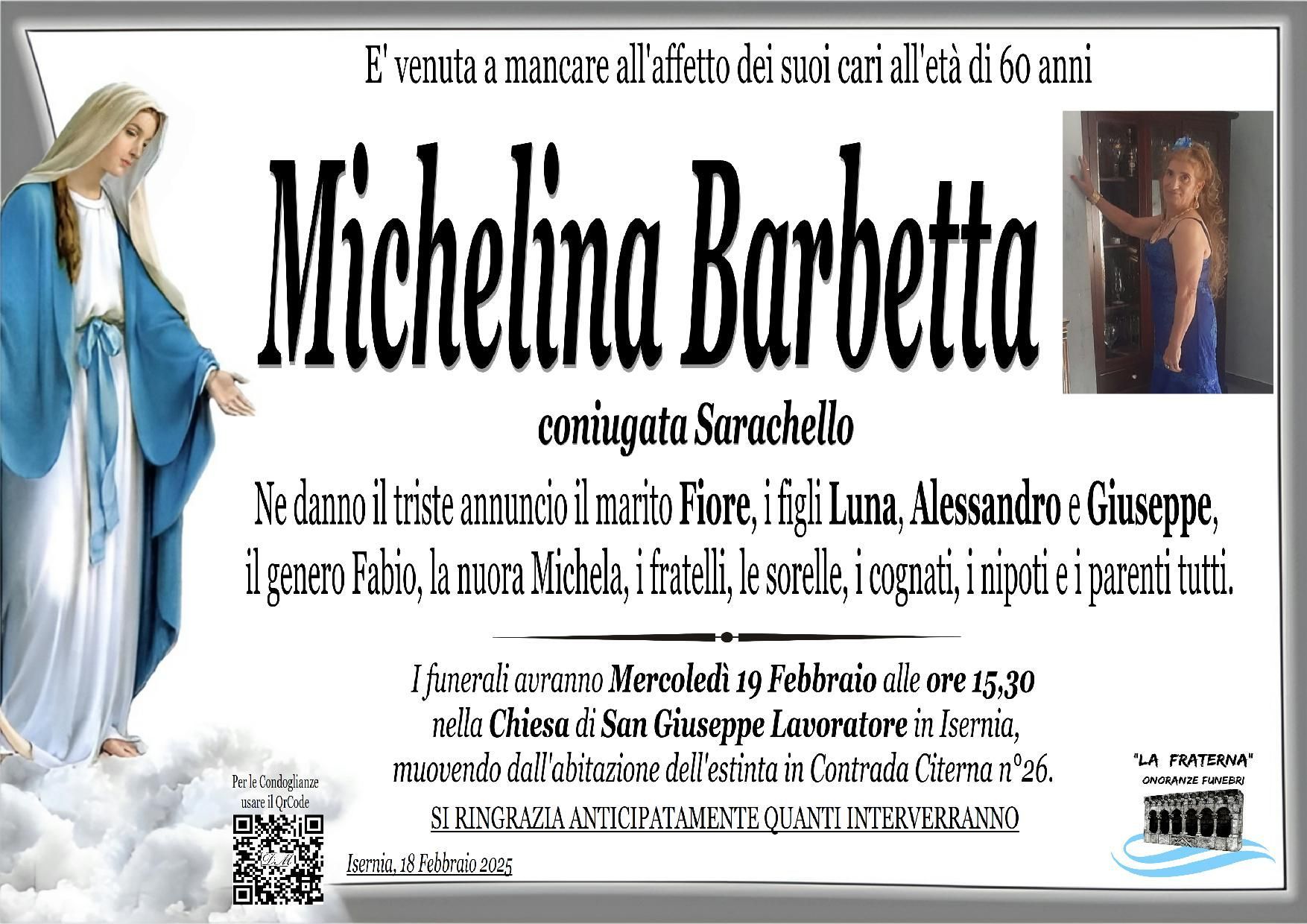 necrologio Michelina Barbetta