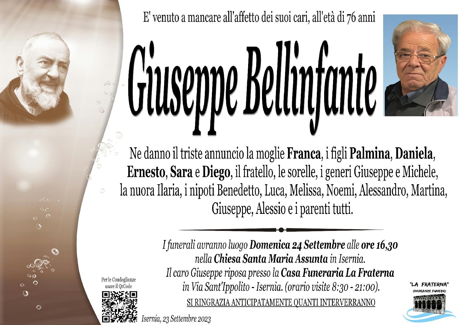 necrologio Giuseppe Bellinfante