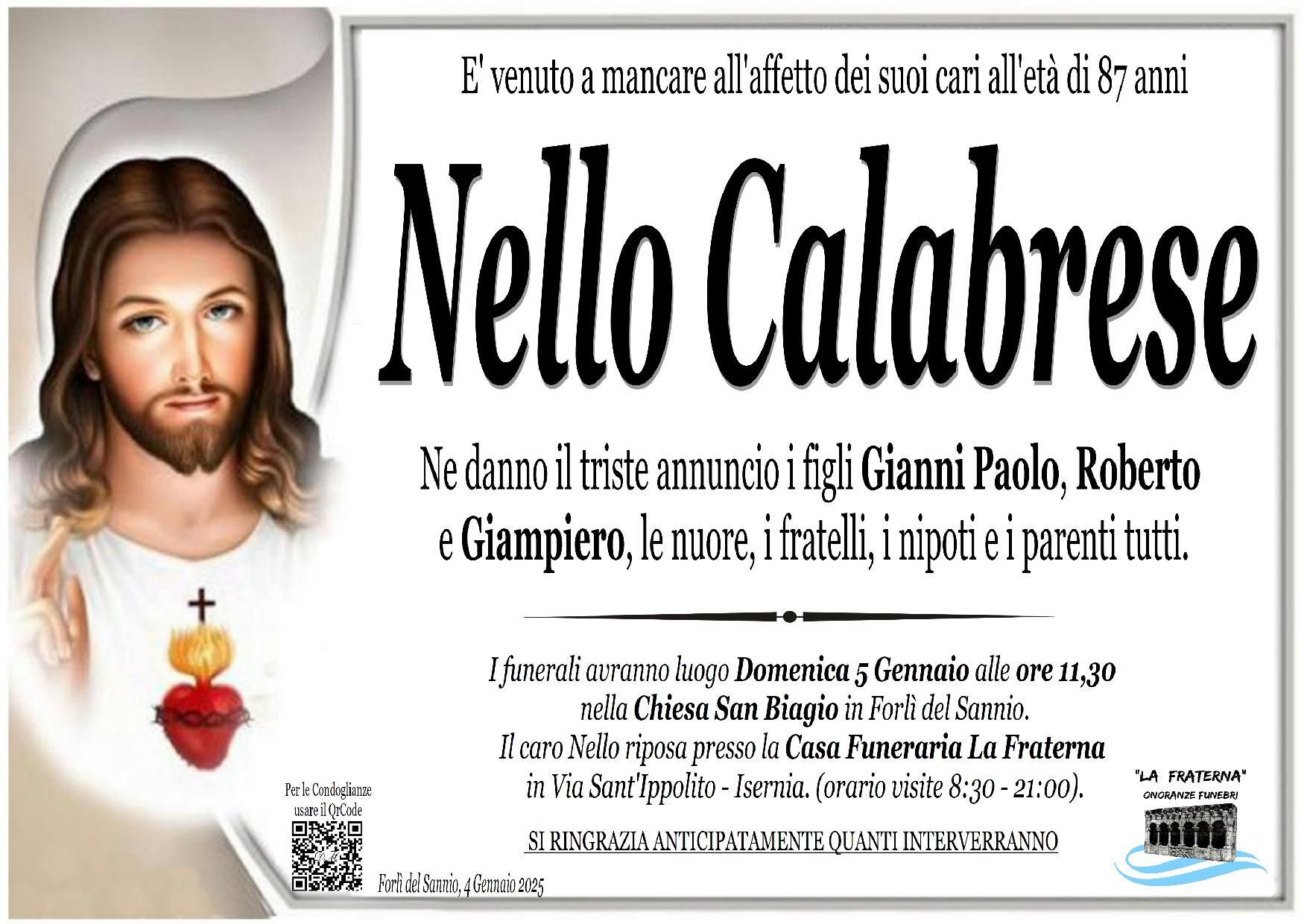 necrologio Nello Calabrese