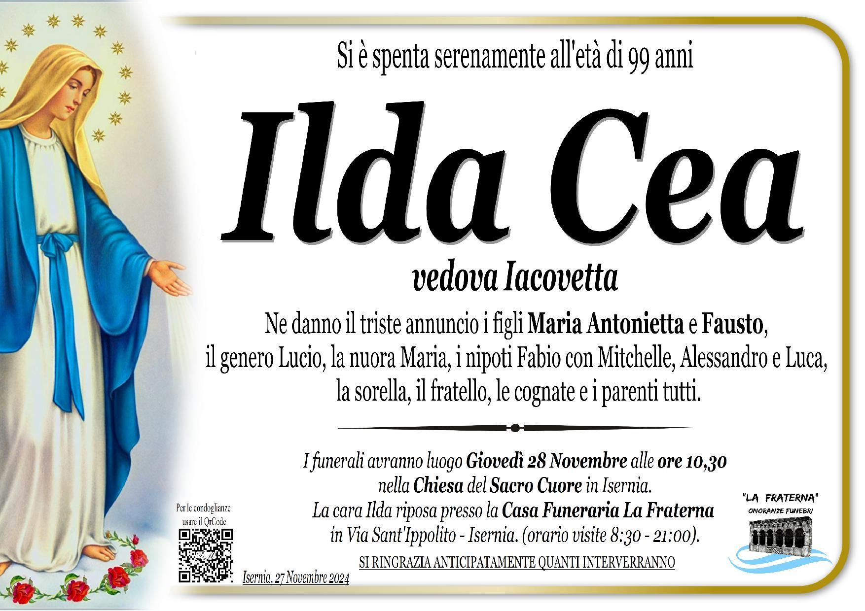 necrologio Ilda Cea