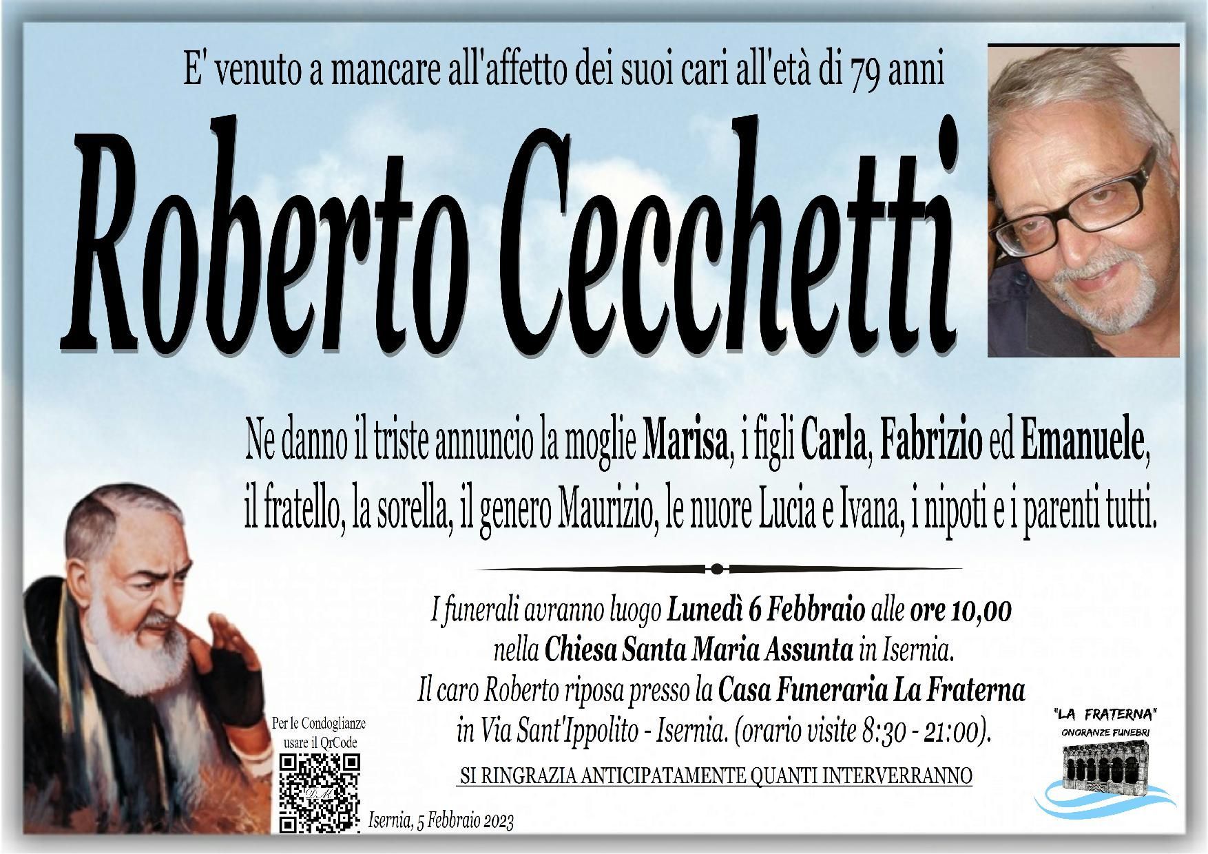 necrologio Cecchetti Roberto
