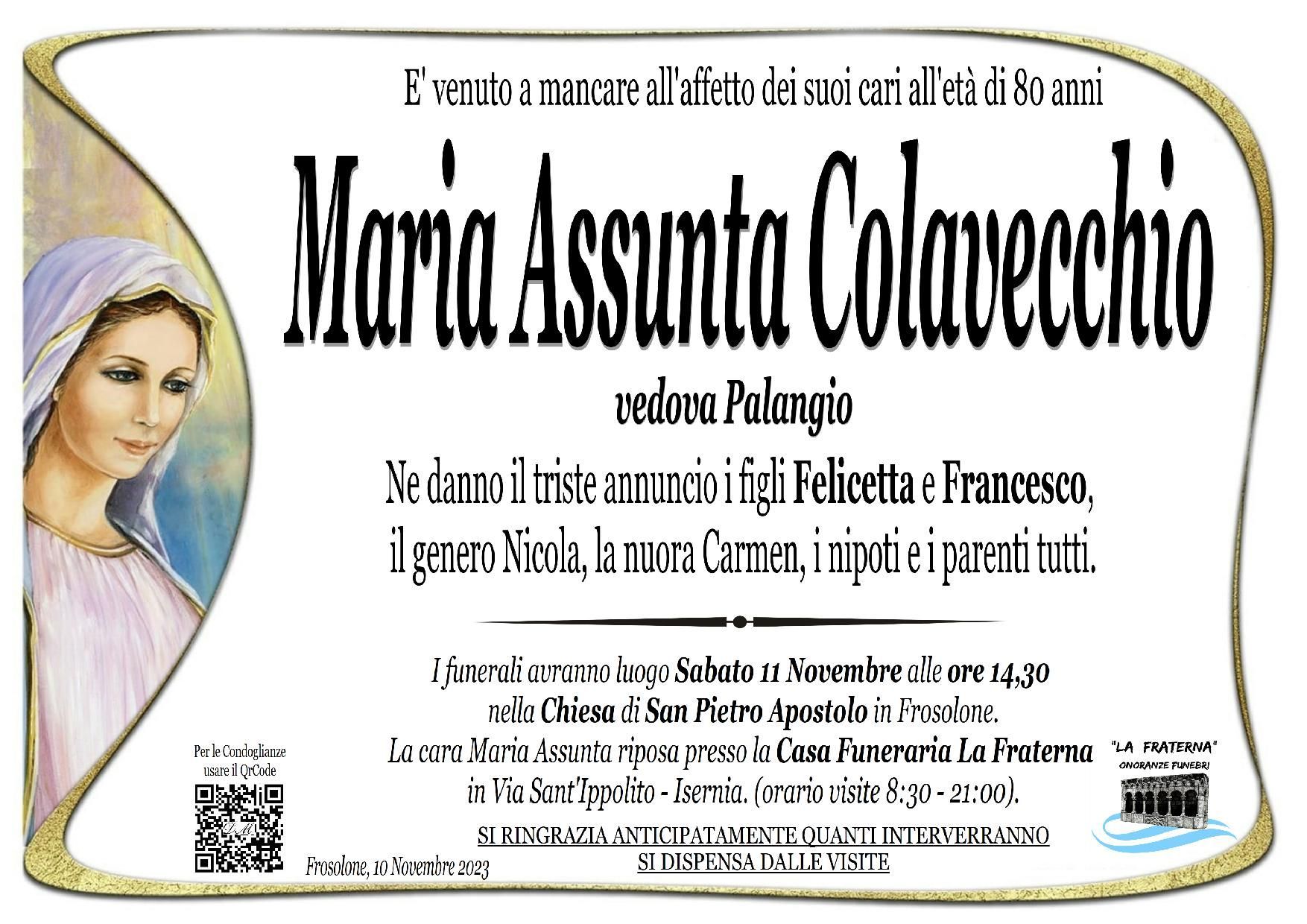 necrologio Maria Assunta Colavecchio