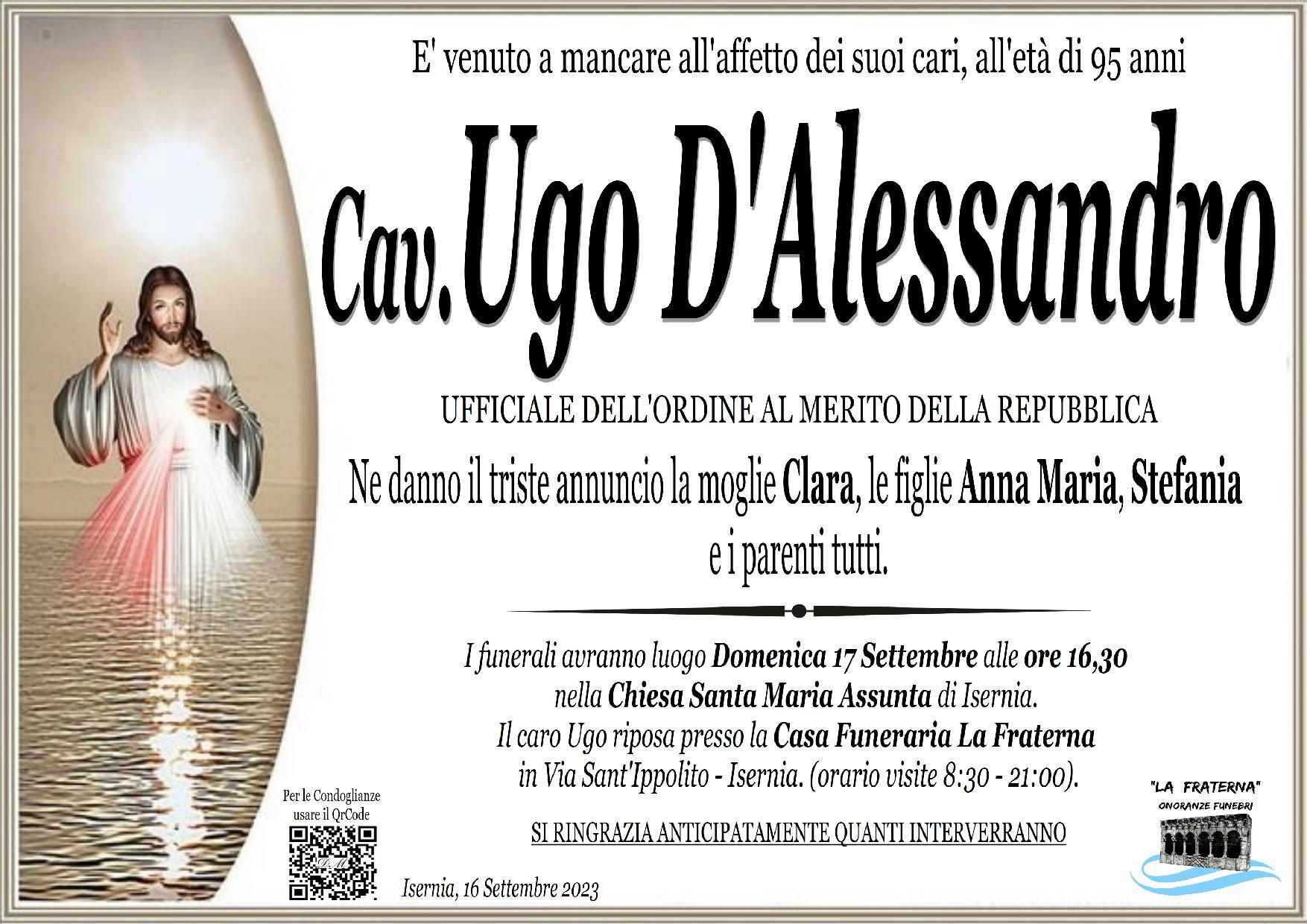 necrologio Ugo D'Alessandro