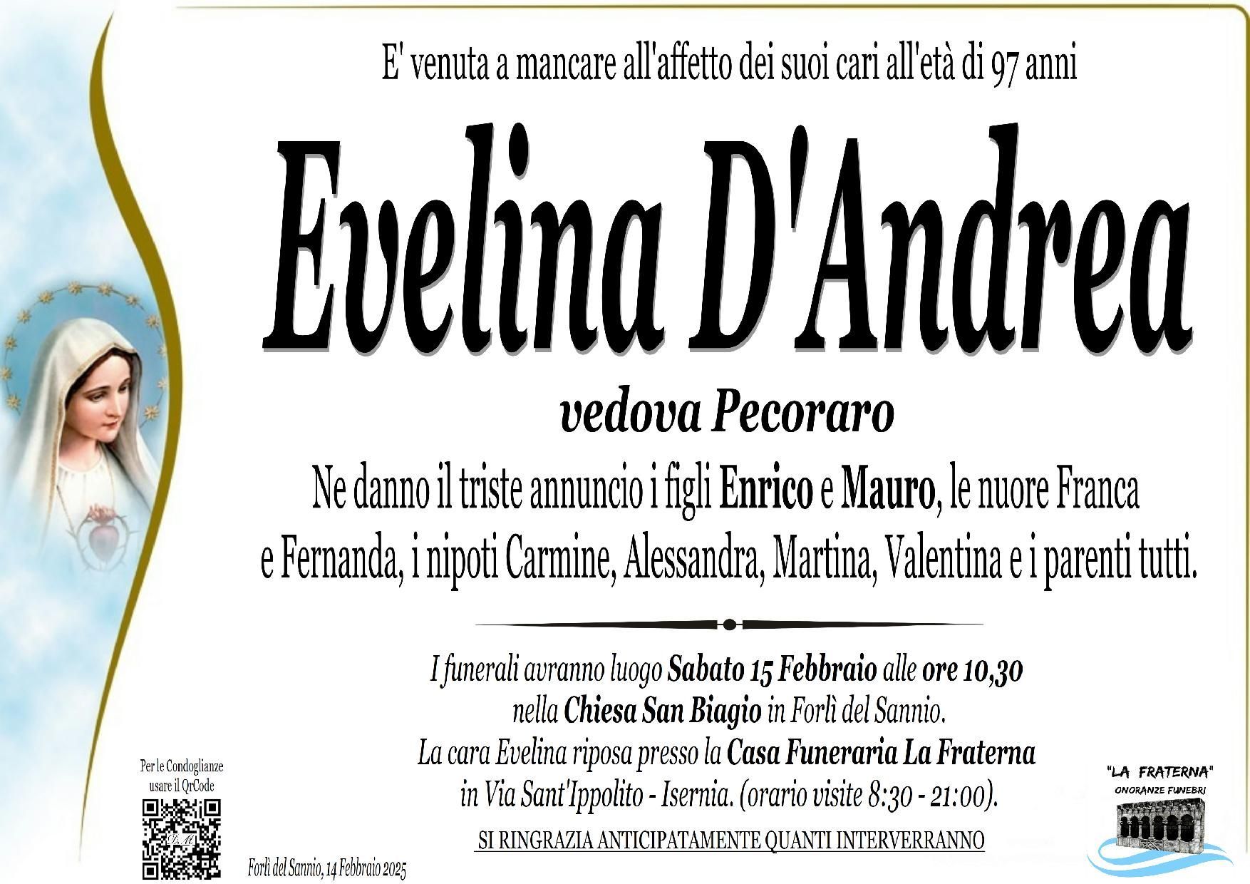 necrologio Evelina D'Andrea