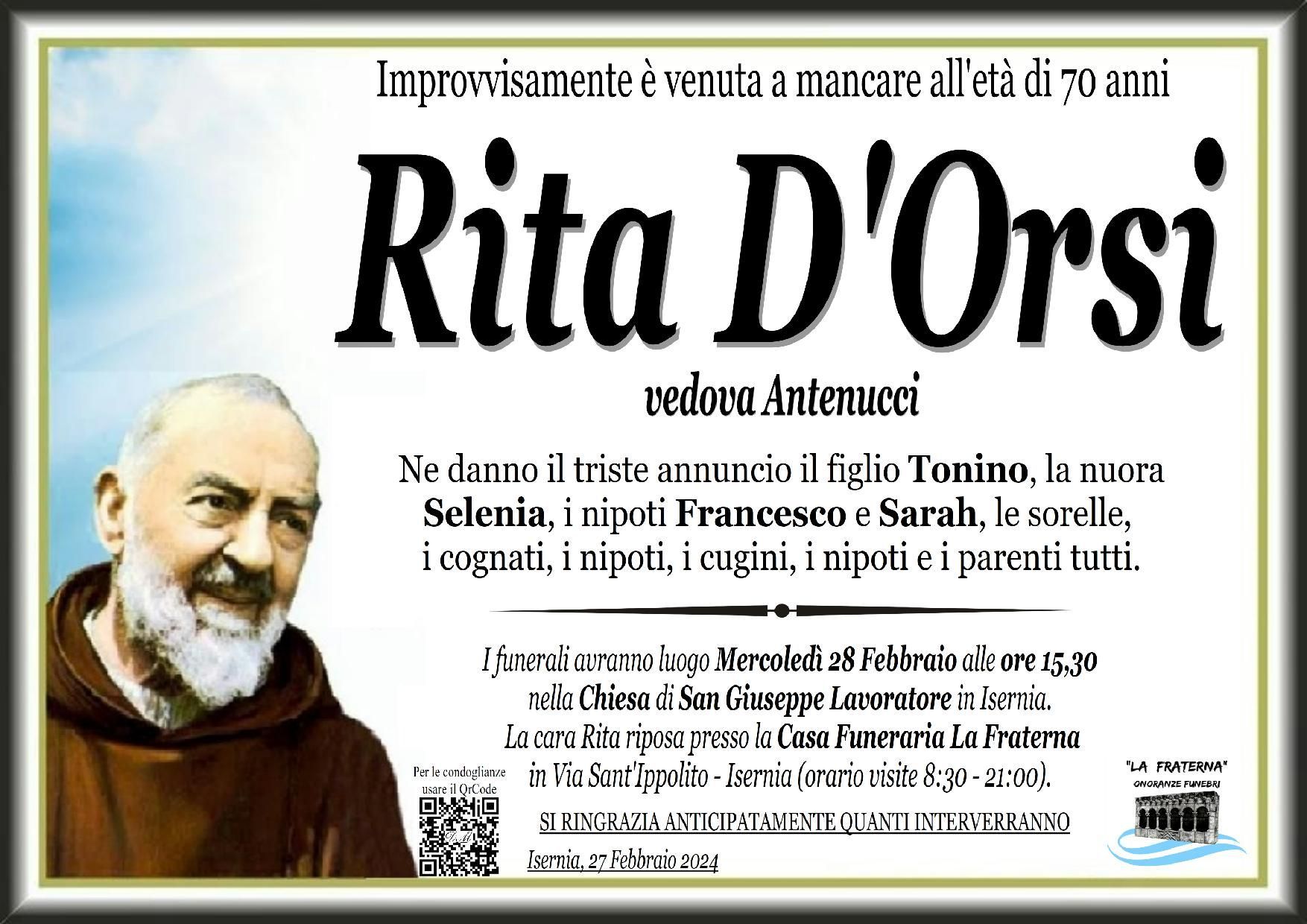 necrologio Rita D'Orsi