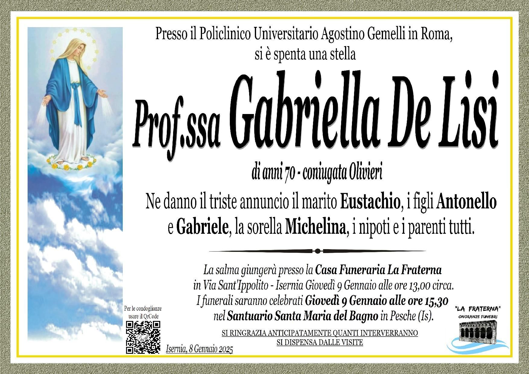 necrologio Gabriella De Lisi