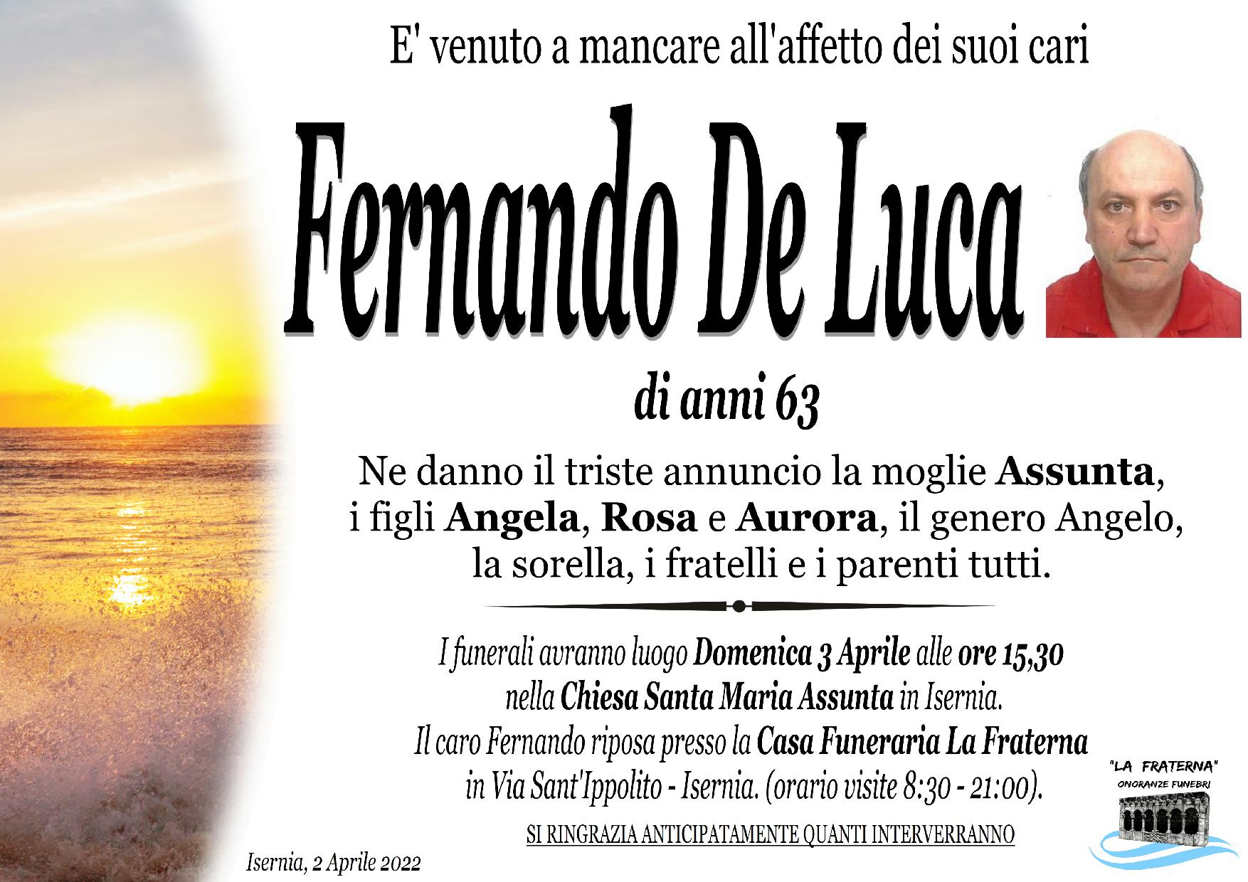 necrologio Fernando De Luca