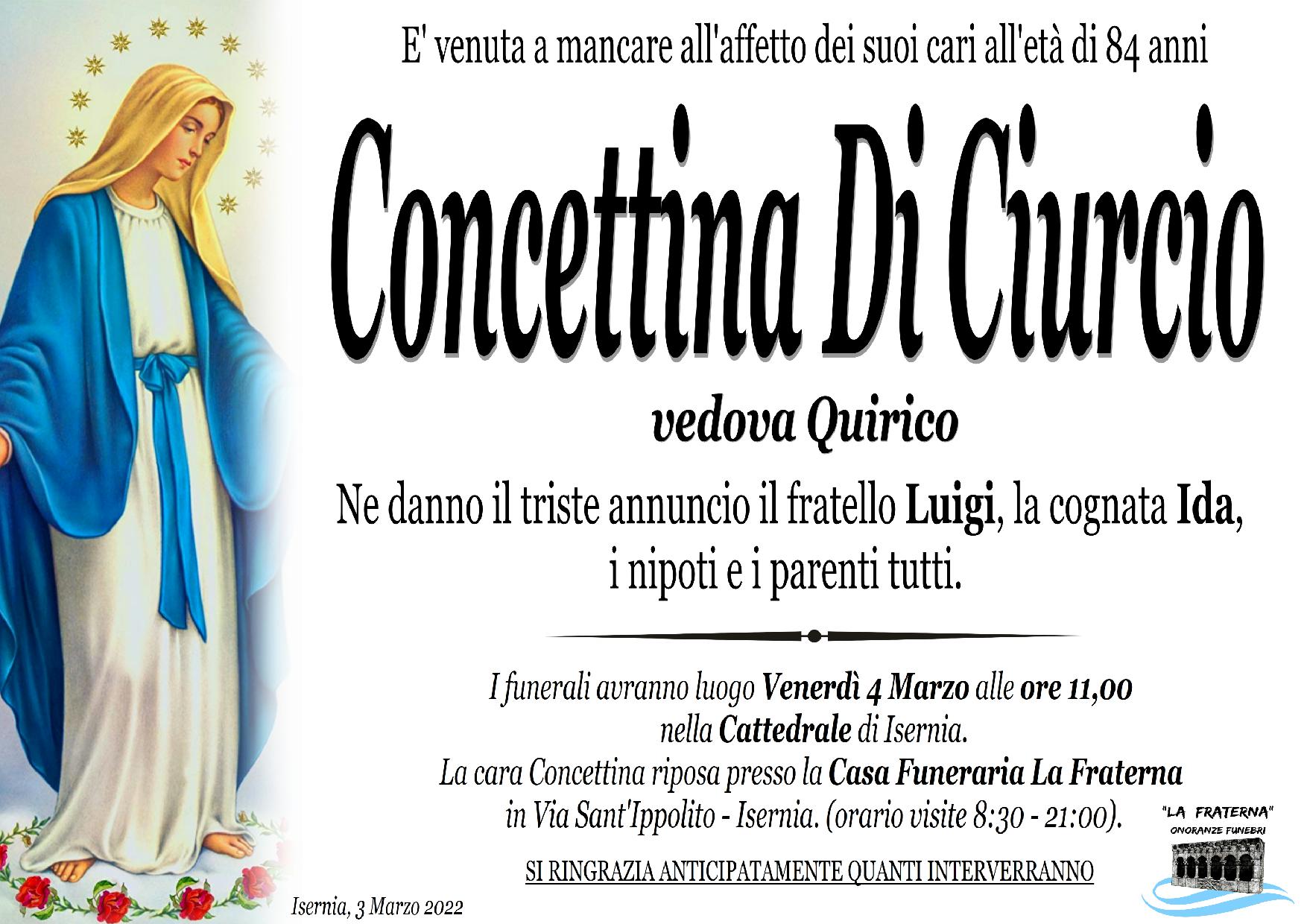 necrologio Concettina Di Ciurcio