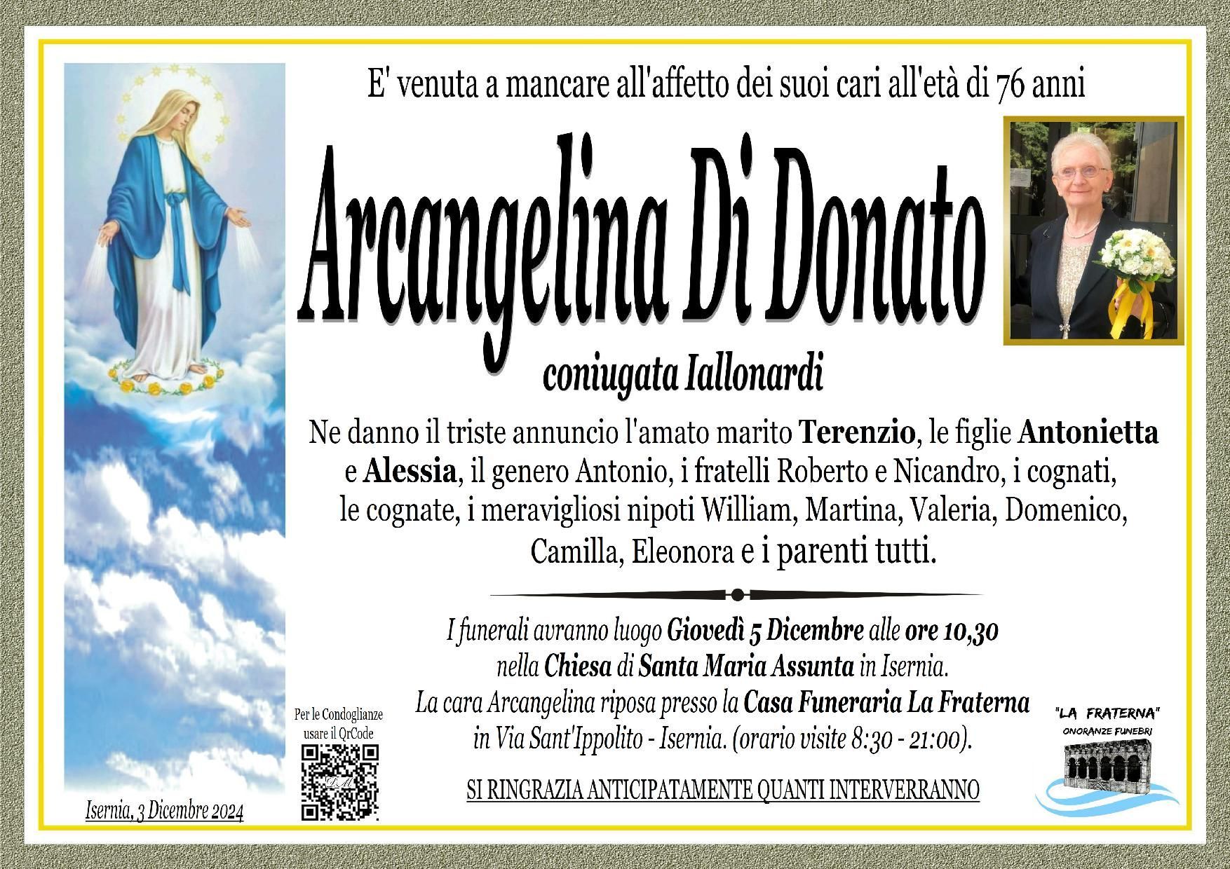 necrologio Arcangelina Di Donato