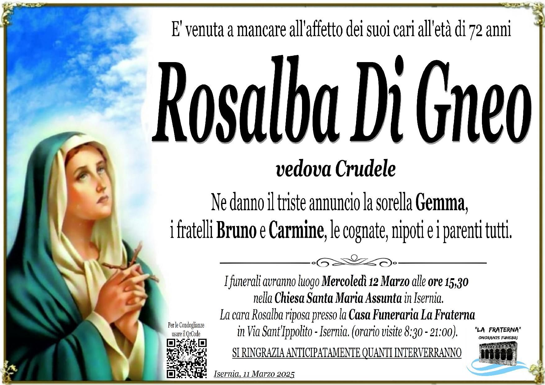 necrologio Rosalba Di Gneo