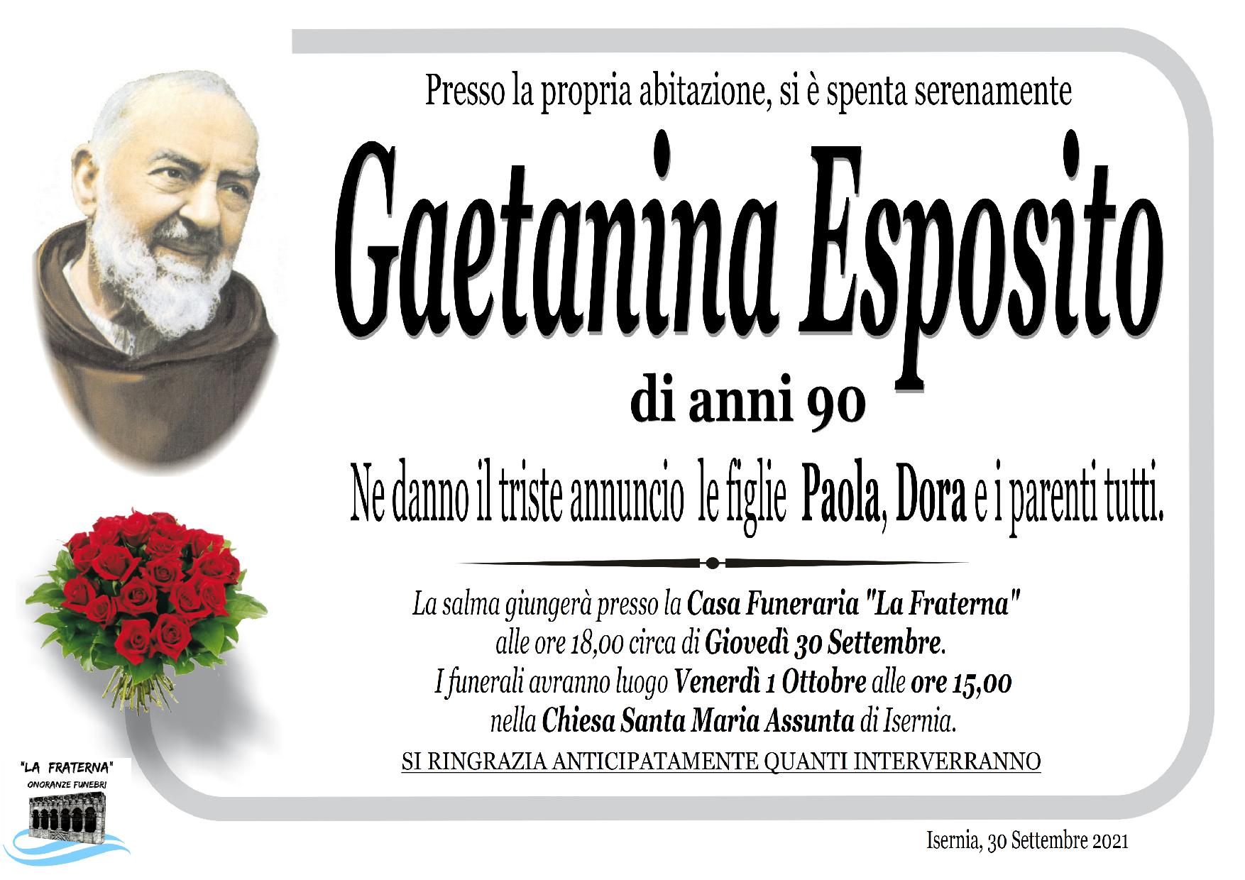 necrologio Gaetanina Esposito