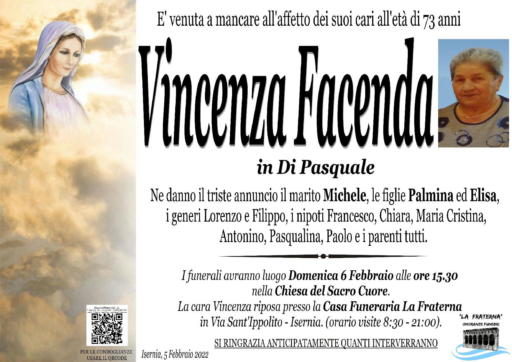 necrologio Vincenza Facenda