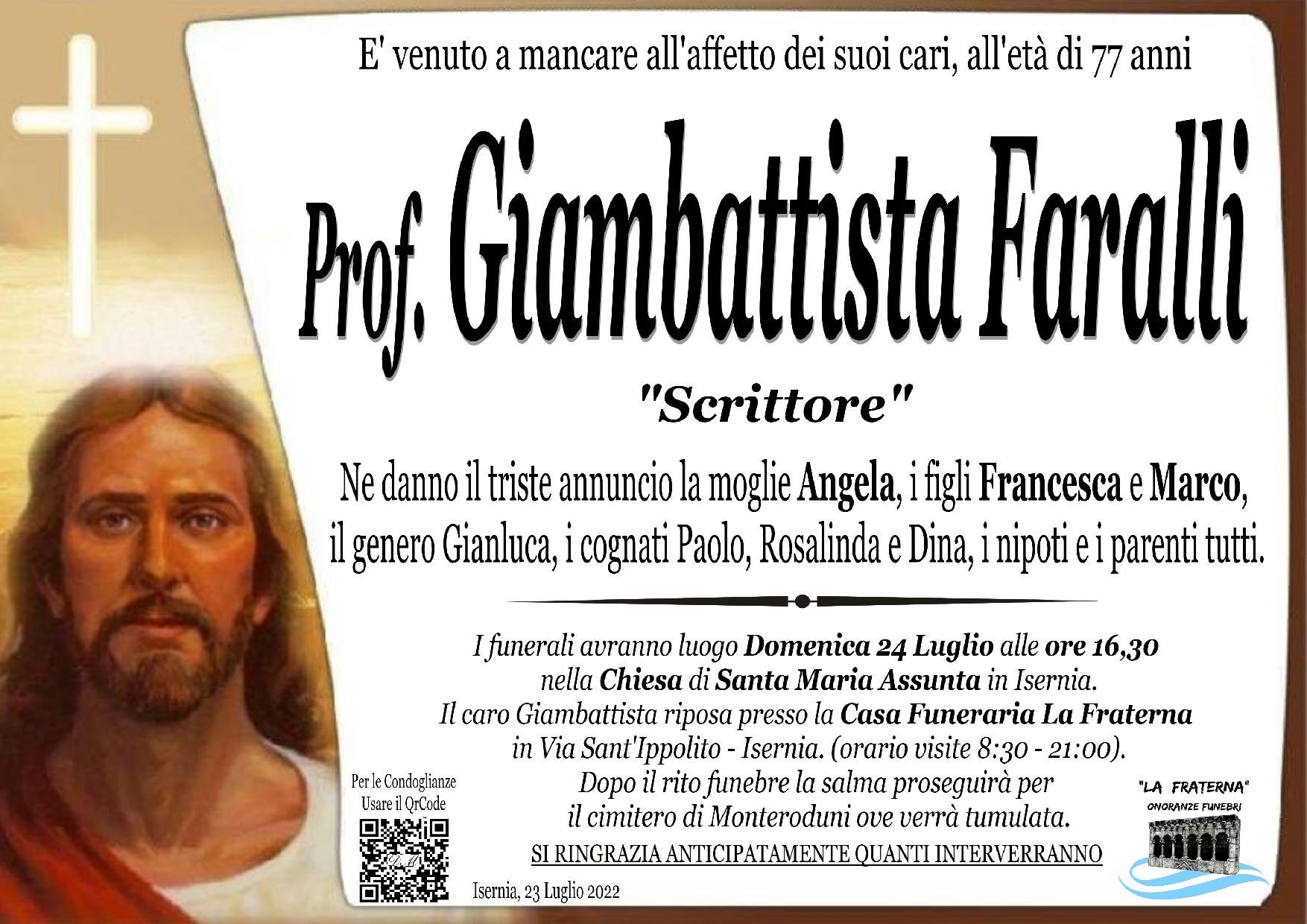 necrologio Giambattista Faralli