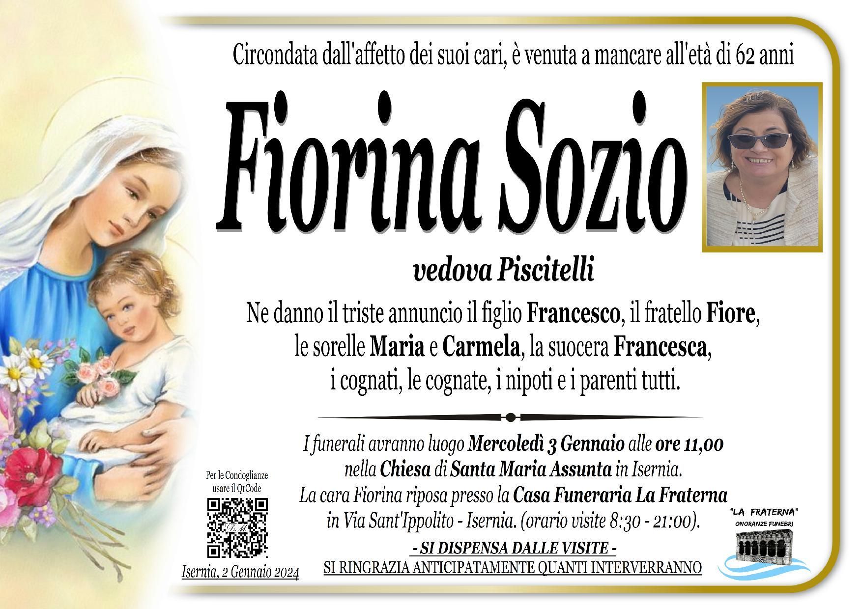 necrologio Fiorina Sozio