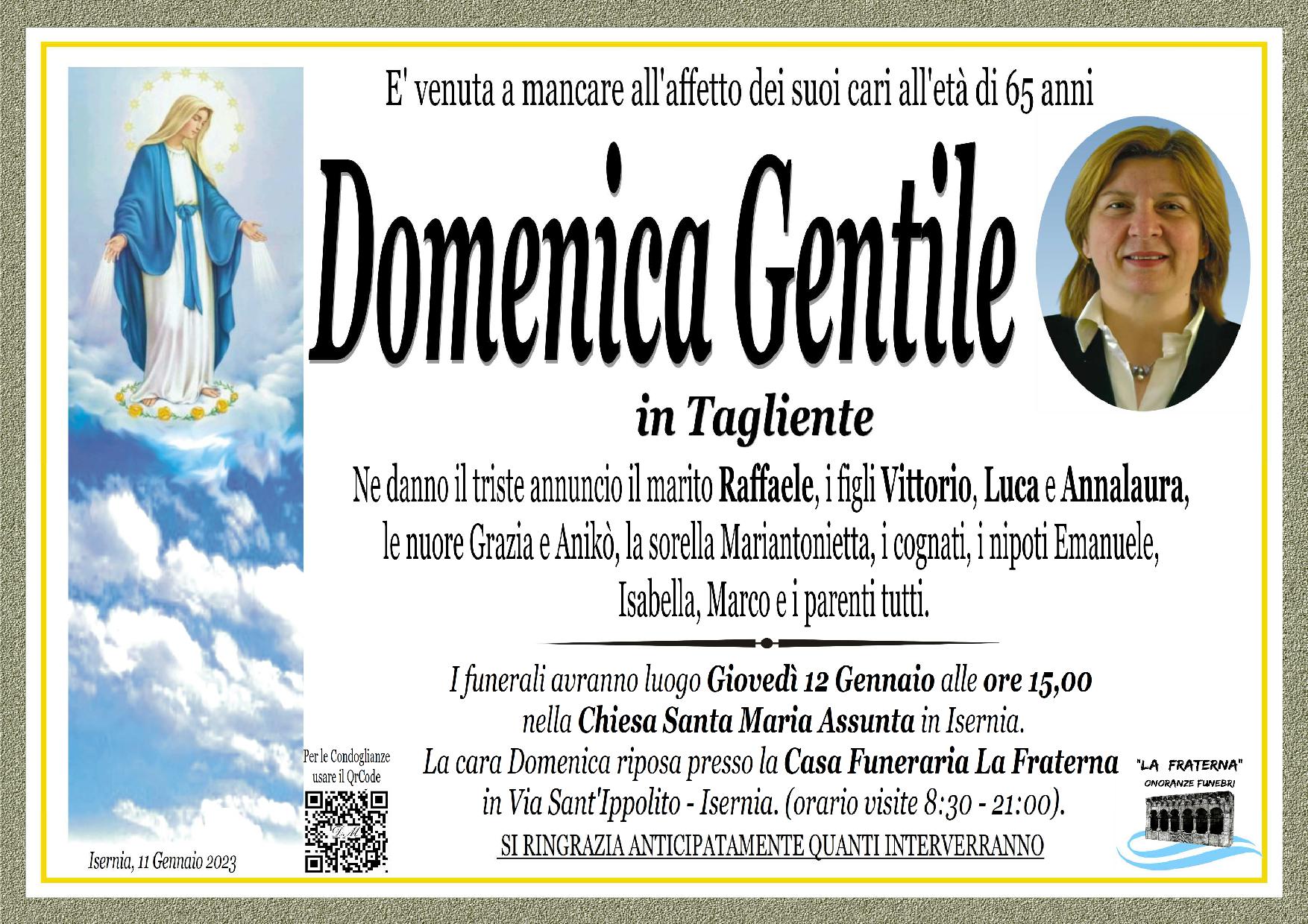 necrologio Domenica Gentile