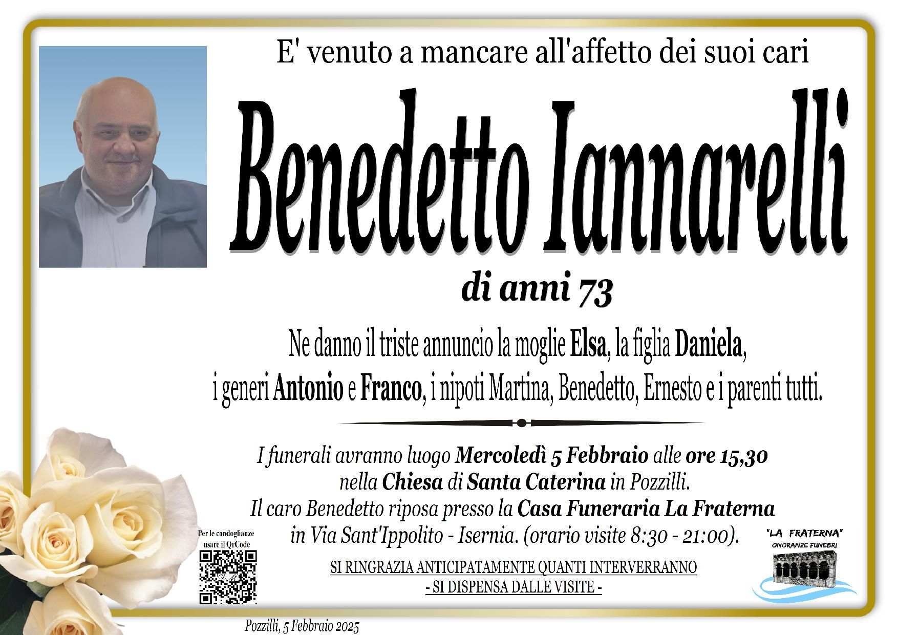 necrologio Benedetto Iannarelli
