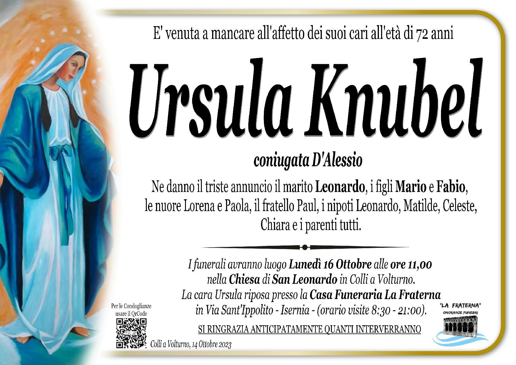 necrologio Ursula Knubel