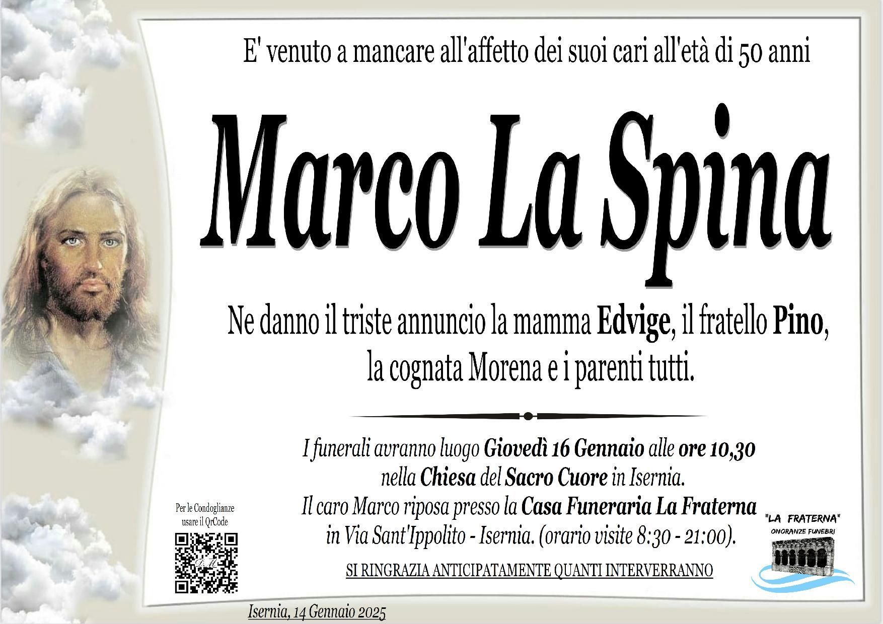 necrologio Marco La Spina