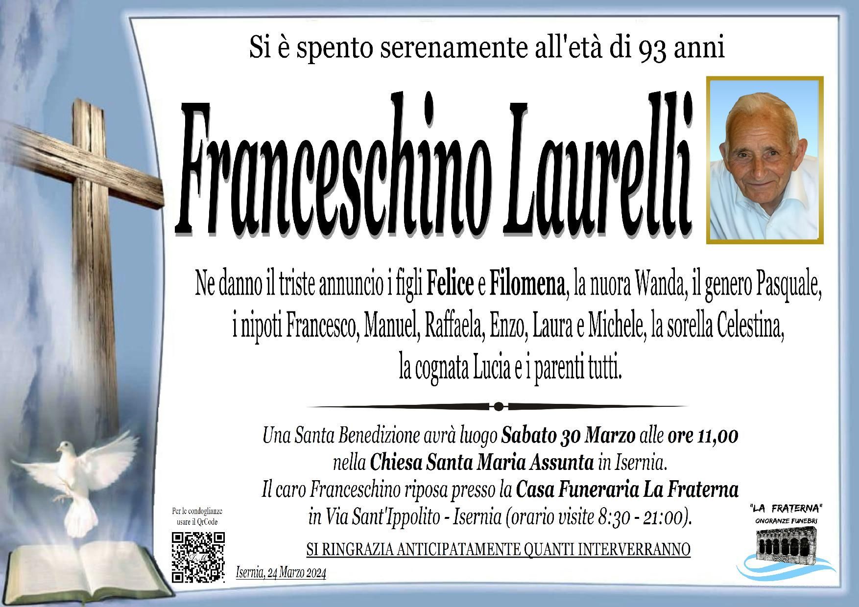 necrologio Franceschino Laurelli