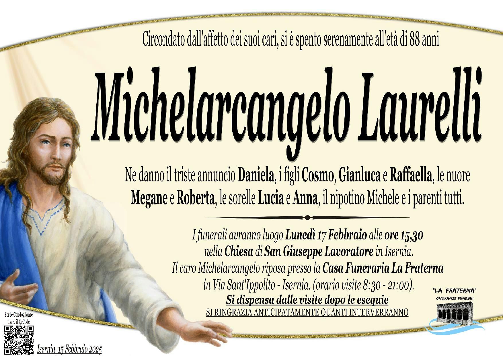 necrologio Michelarcangelo Laurelli