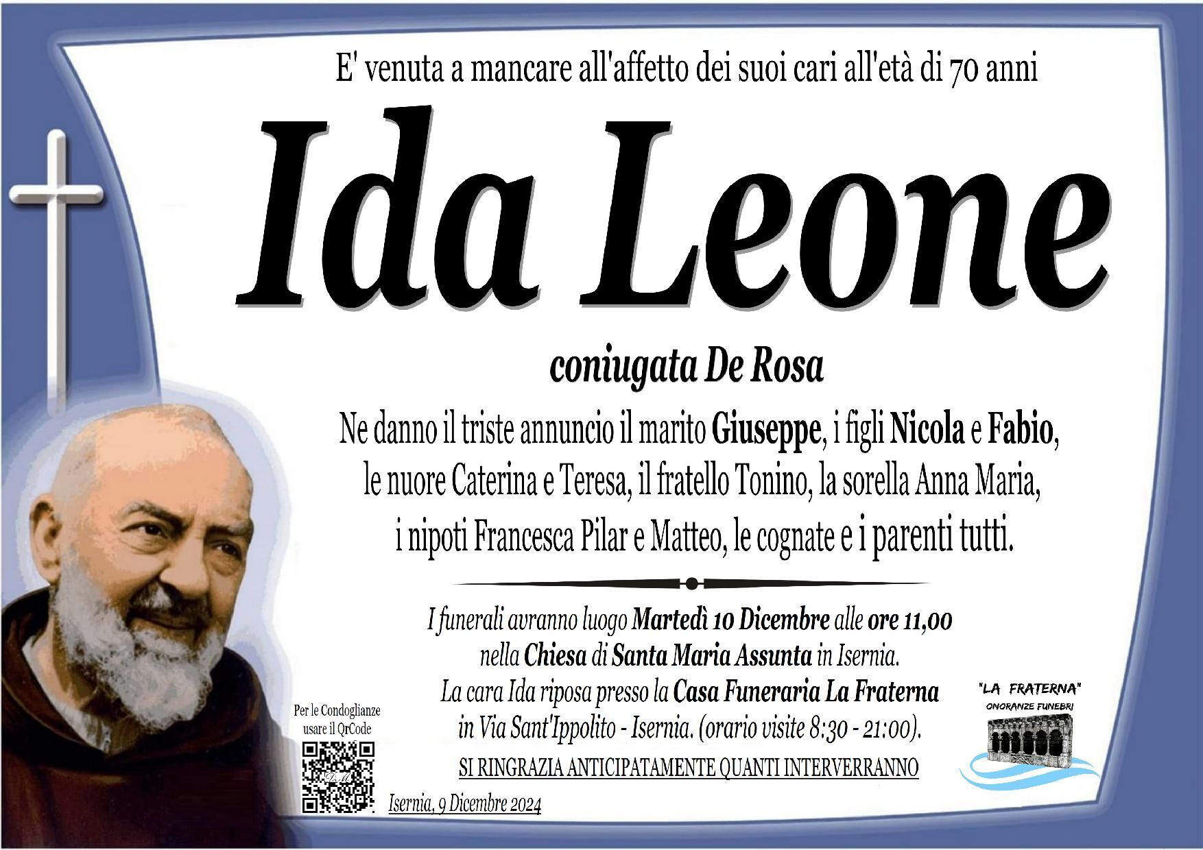 necrologio Ida Leone