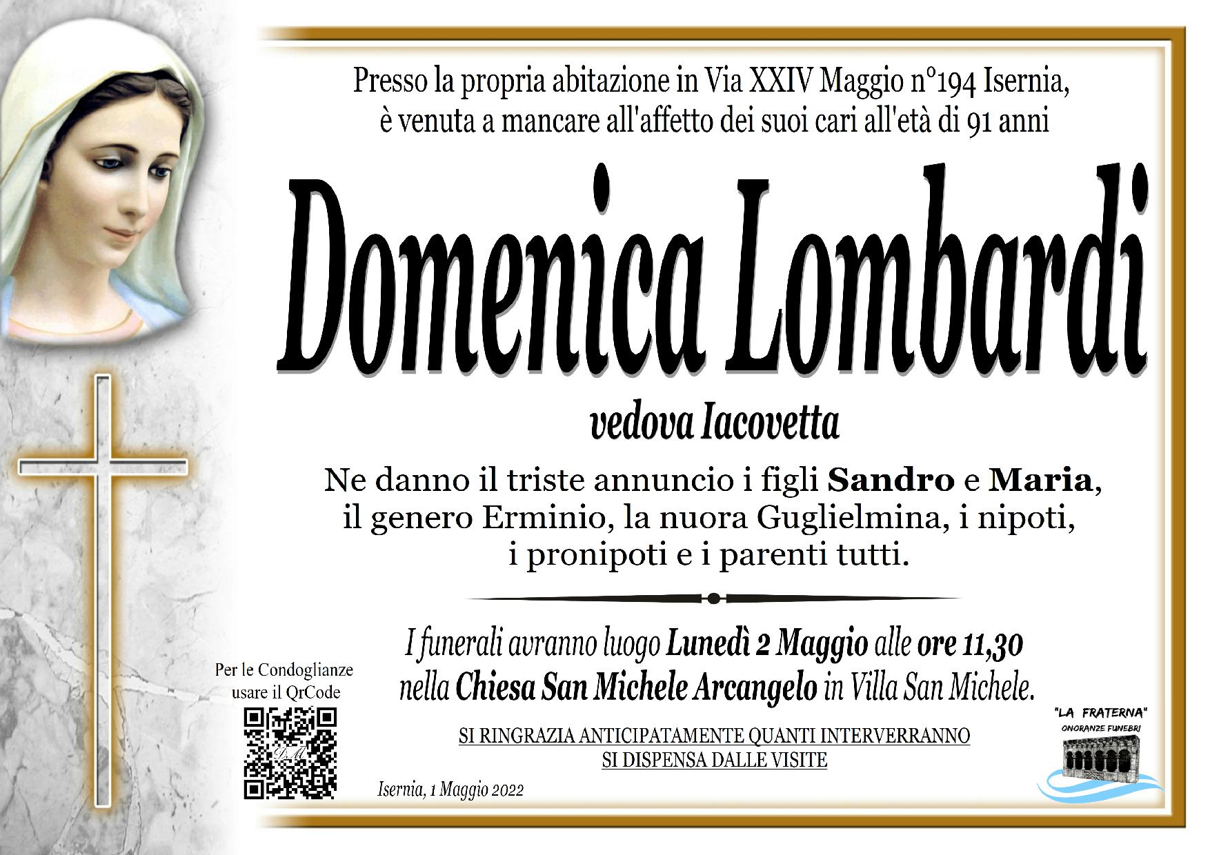 necrologio Domenica Lombardi