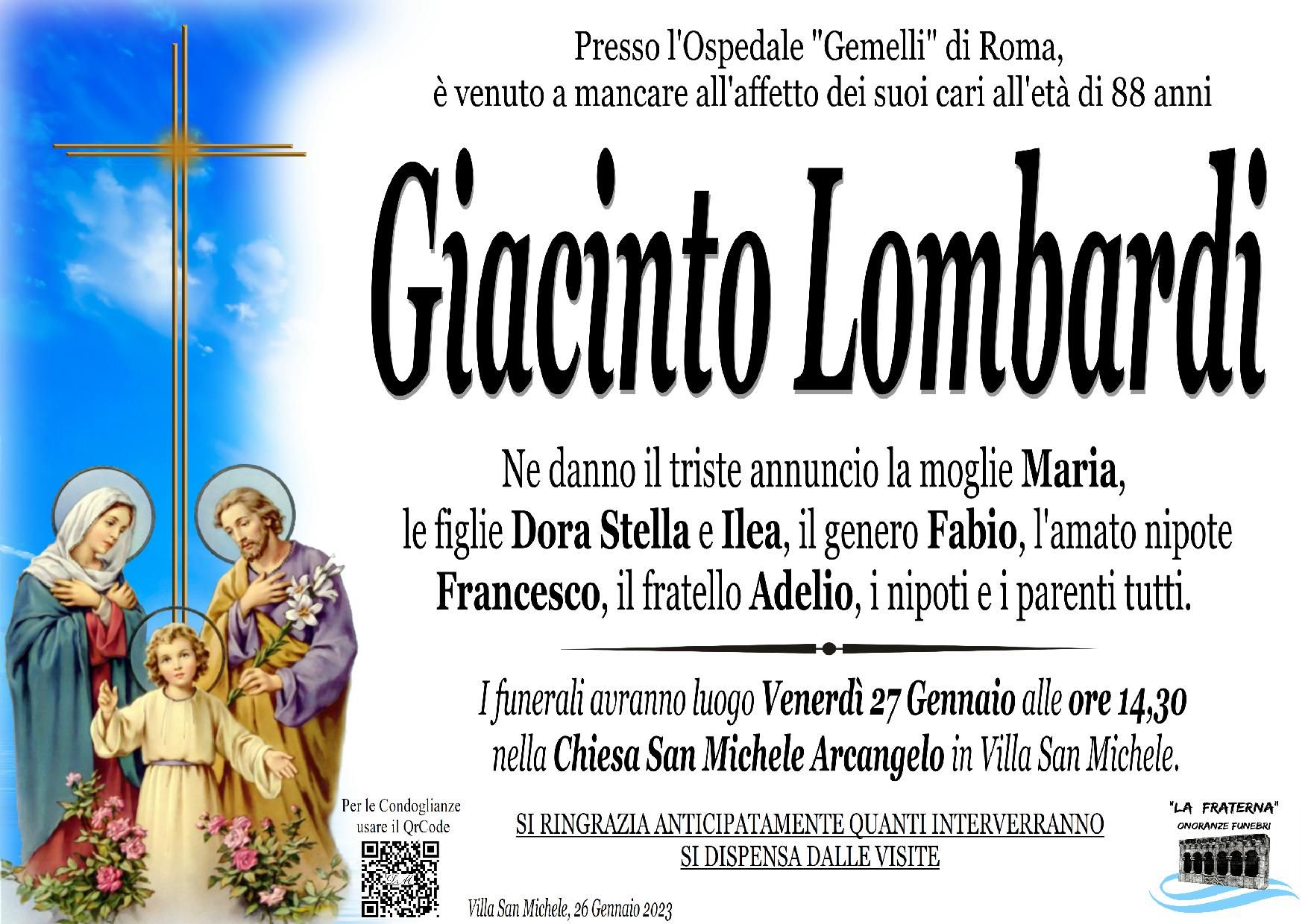 necrologio Giacinto Lombardi