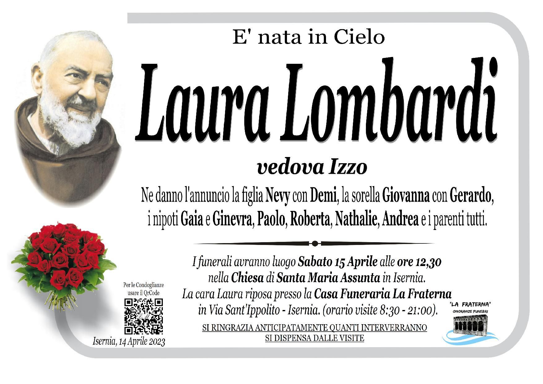 necrologio Laura Lombardi