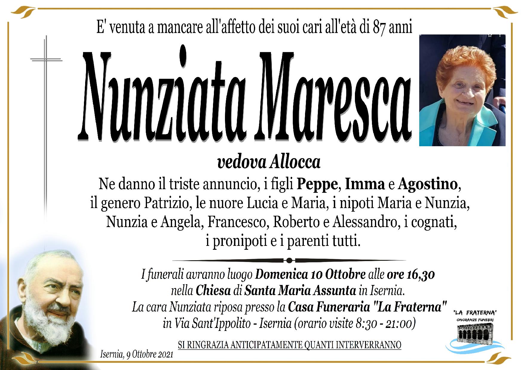 necrologio Nunziata Maresca