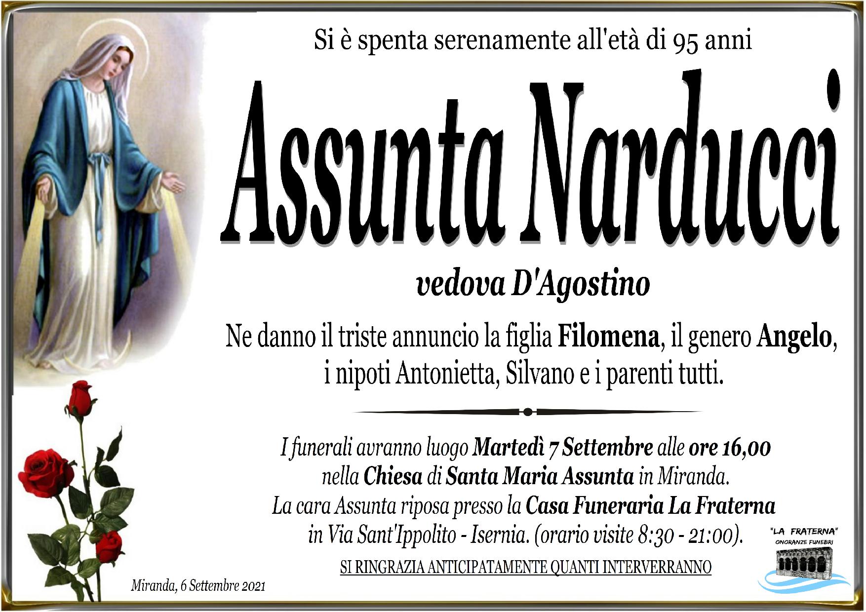 necrologio ASSUNTA NARDUCCI