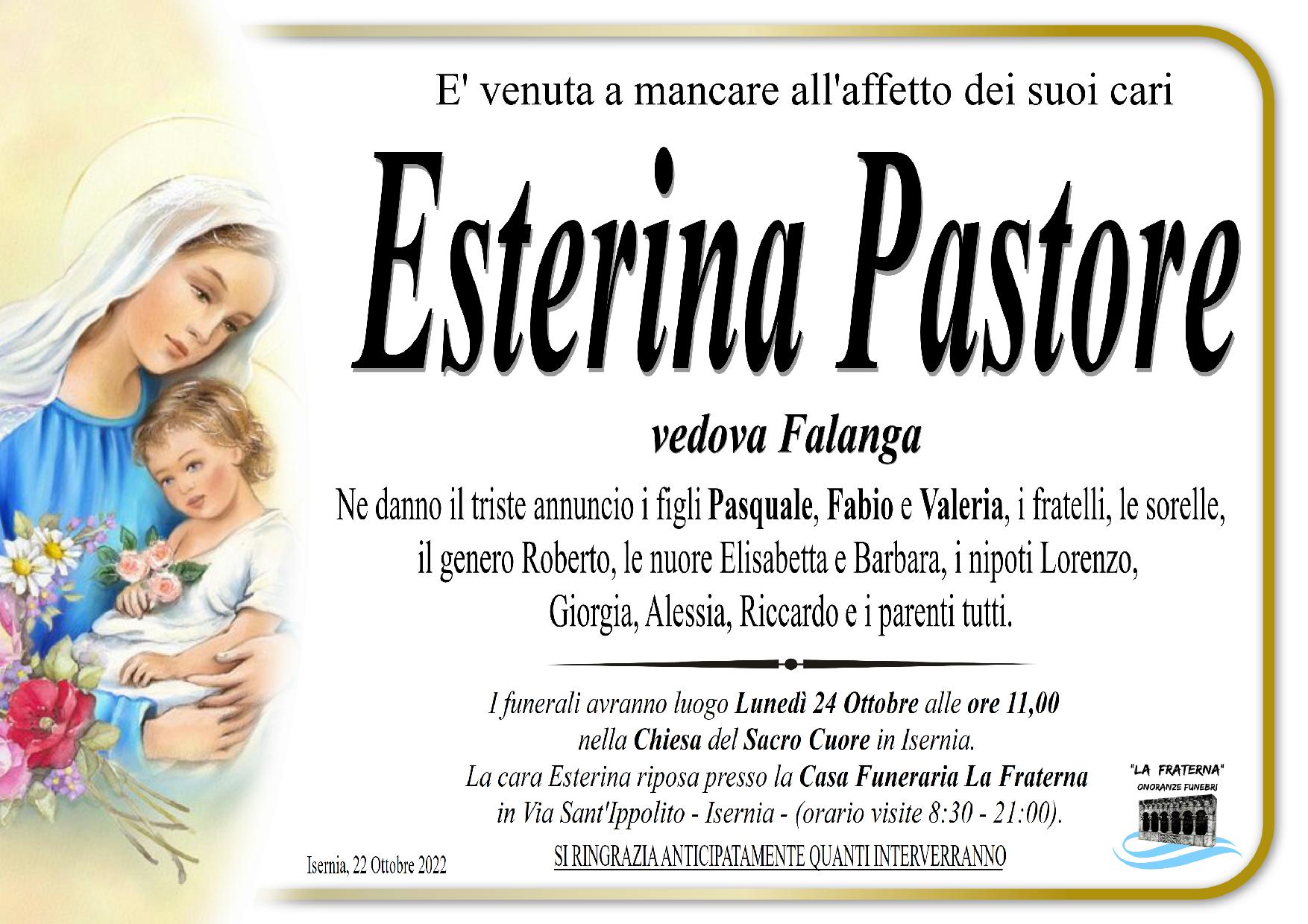 necrologio Esterina Pastore