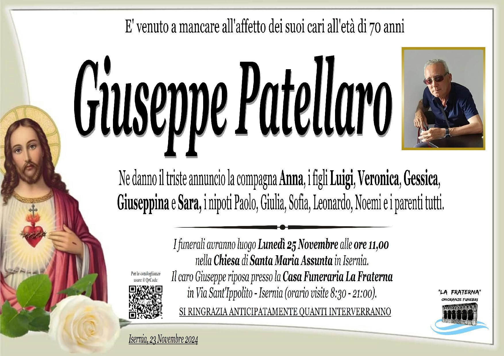 necrologio Giuseppe Patellaro