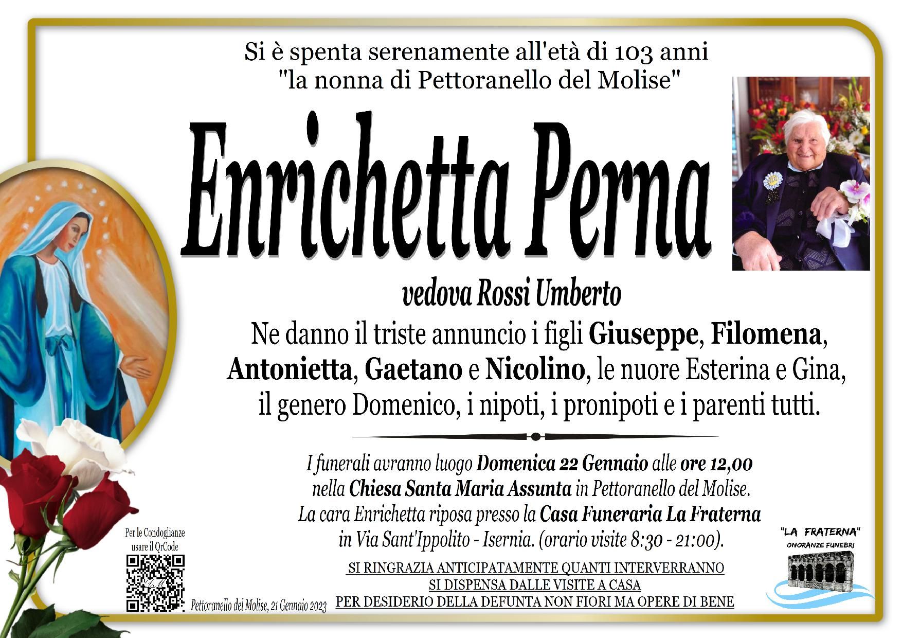 necrologio Enrichetta Perna