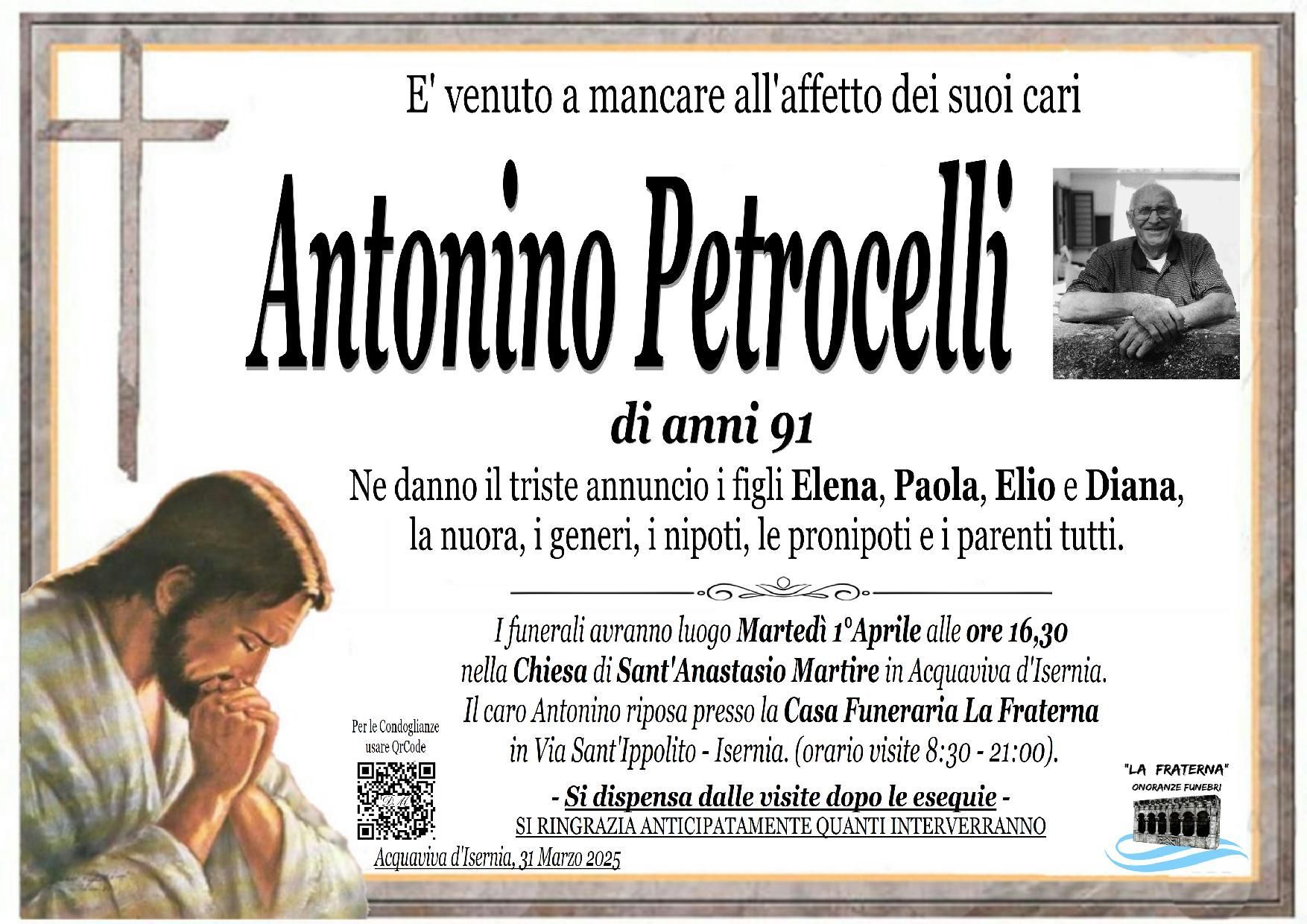 necrologio Antonino Petrocelli
