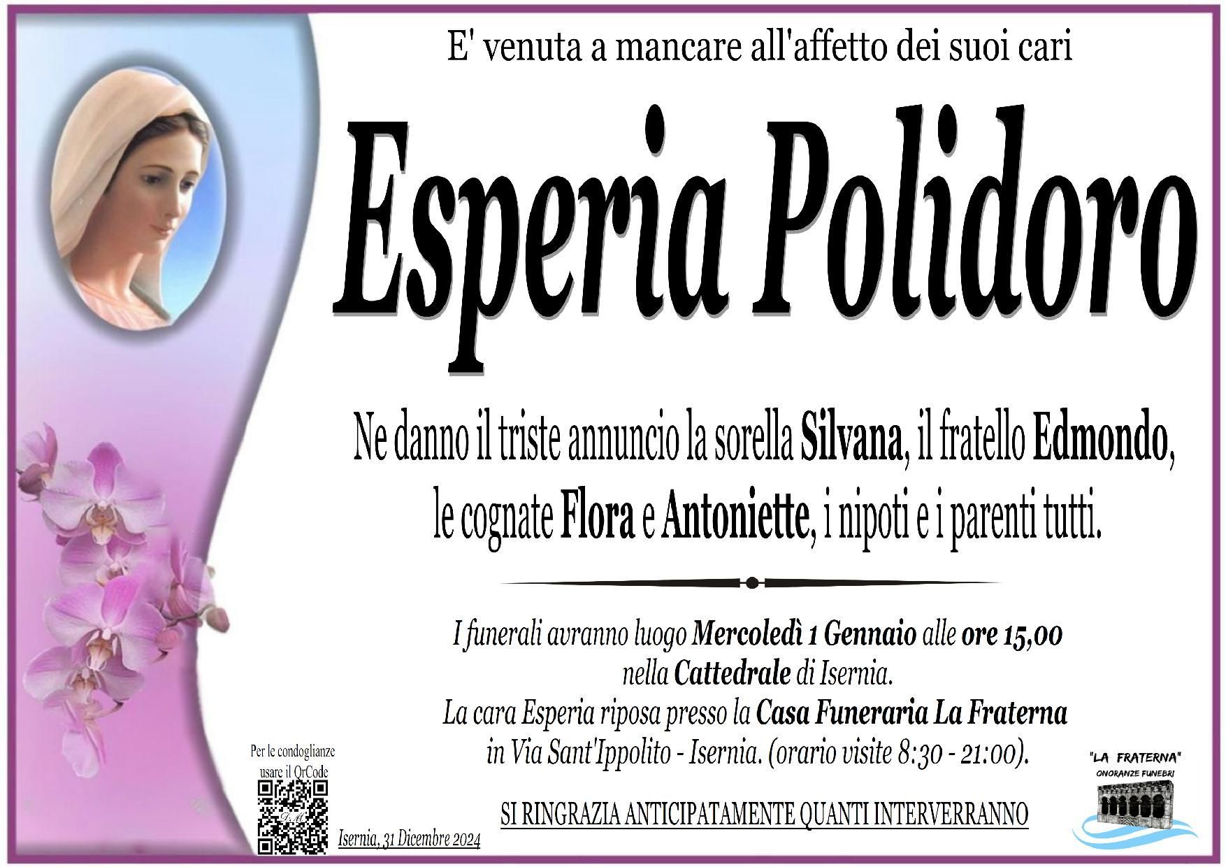 necrologio Esperia Polidoro