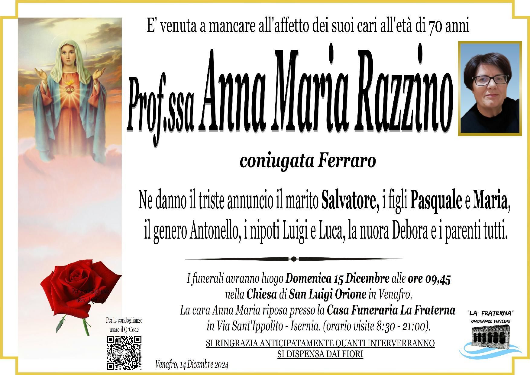 necrologio Anna Maria Razzino