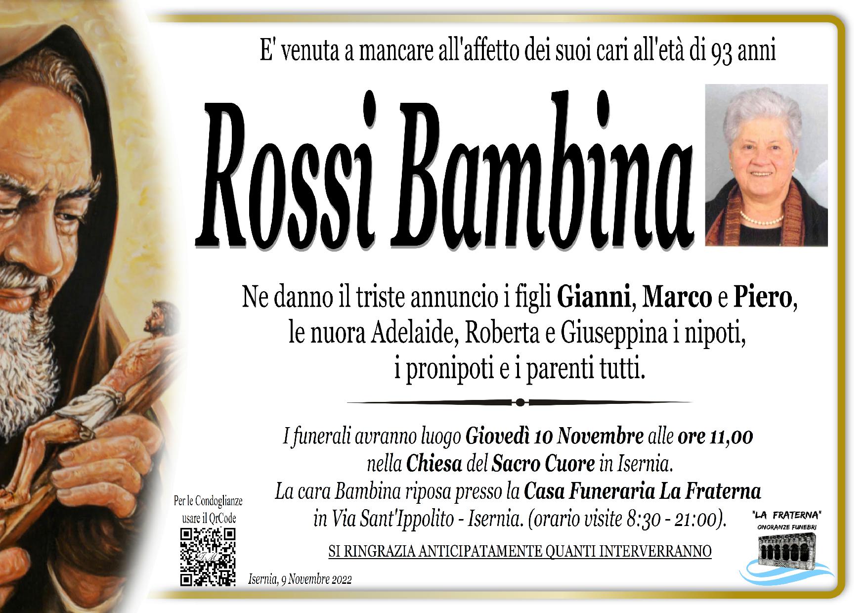 necrologio Bambina Rossi
