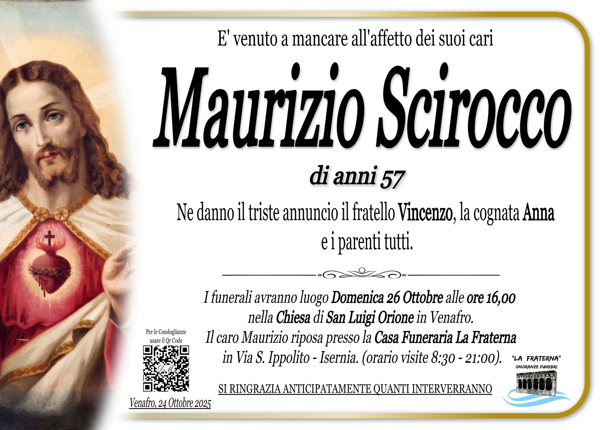 necrologio Maurizio Scirocco