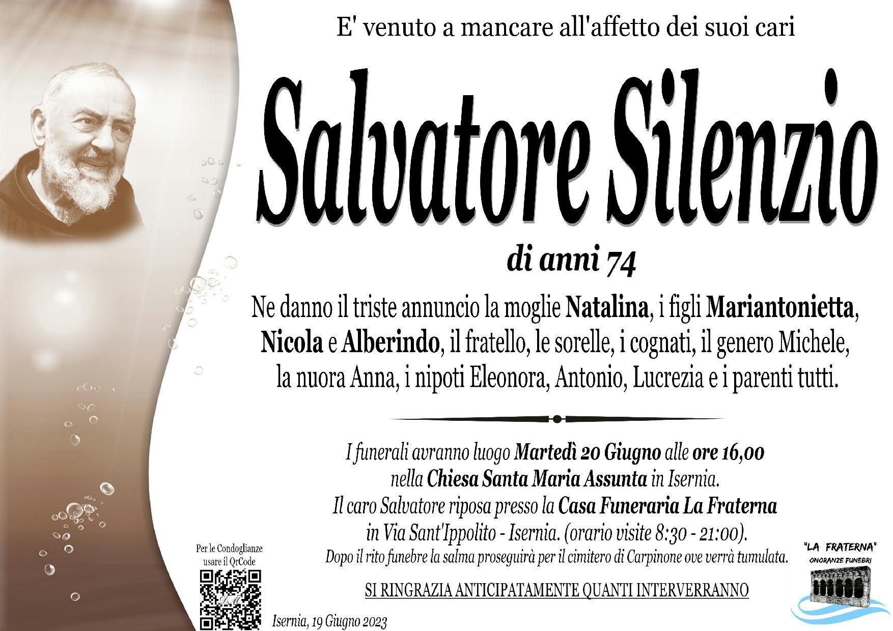 necrologio Salvatore Silenzio